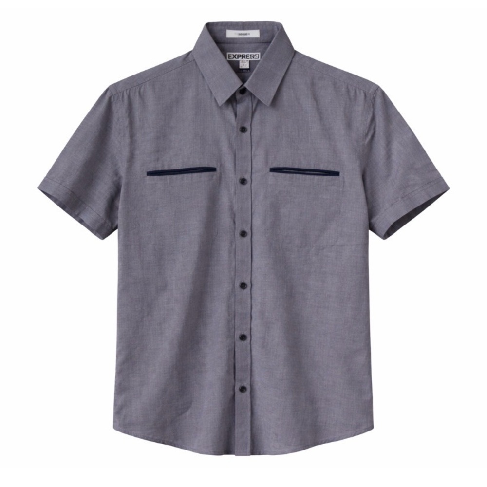 Express Men's Charcoal Button-Down Shirt